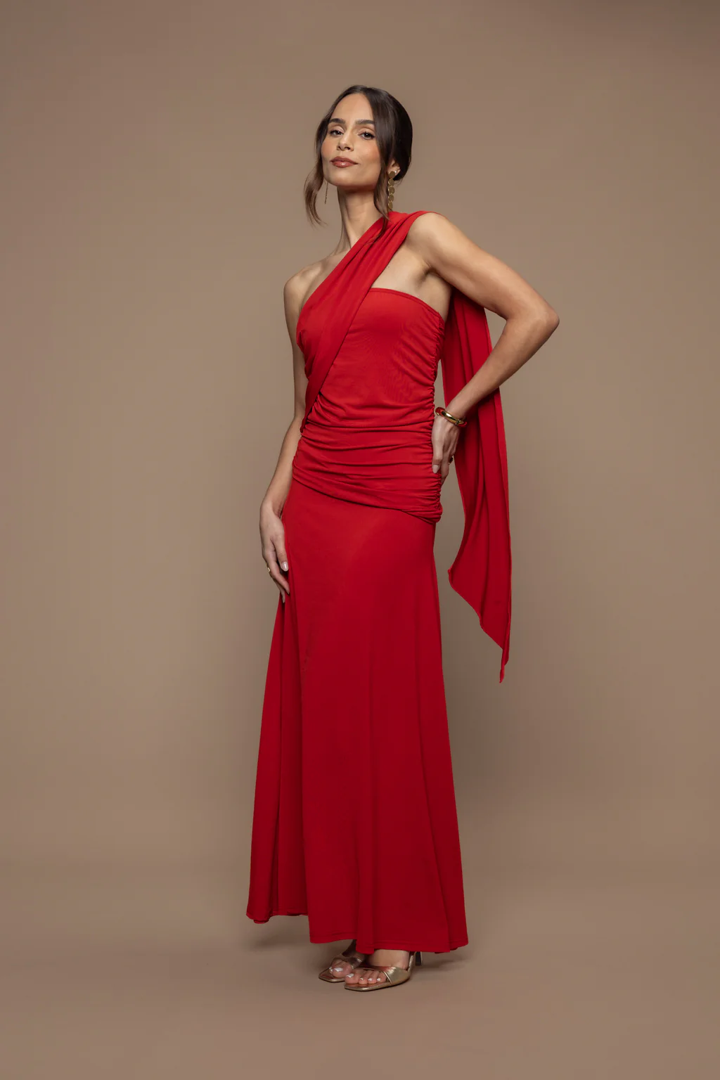 Robe écharpe Fatale rouge brique - Image 4